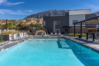 Tranquil swimming pool space